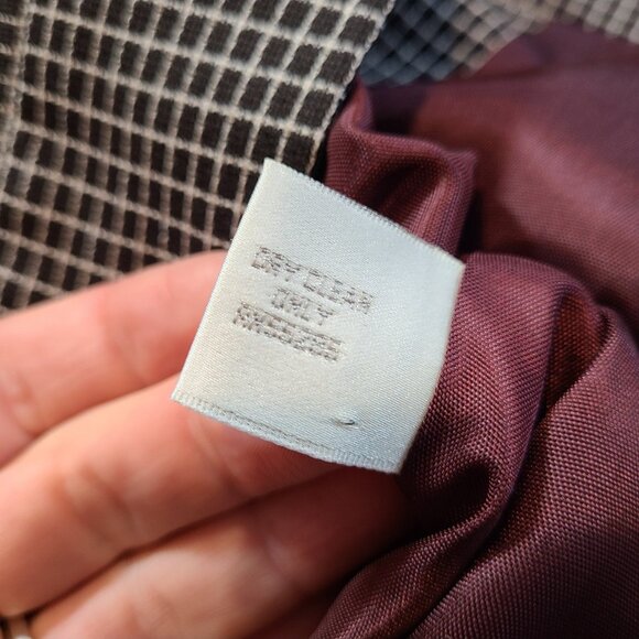 Express Vintage Womens Blazer Crop Tailored Jacket Collared Size 10 Plaid Brown - Picture 9 of 9